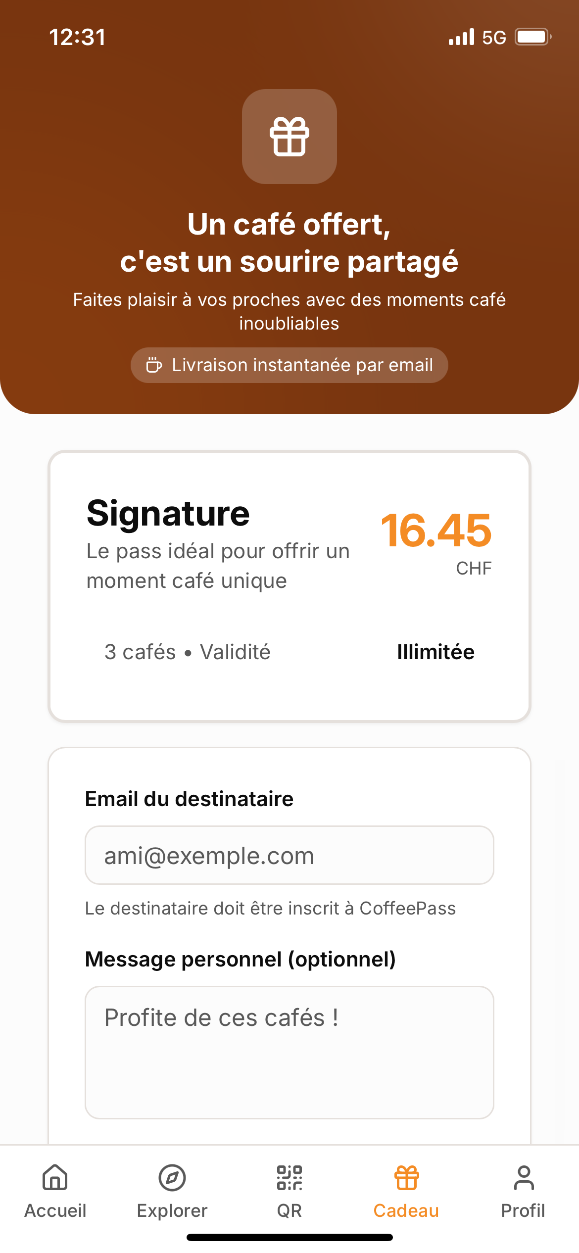 CoffeePass Cadeau